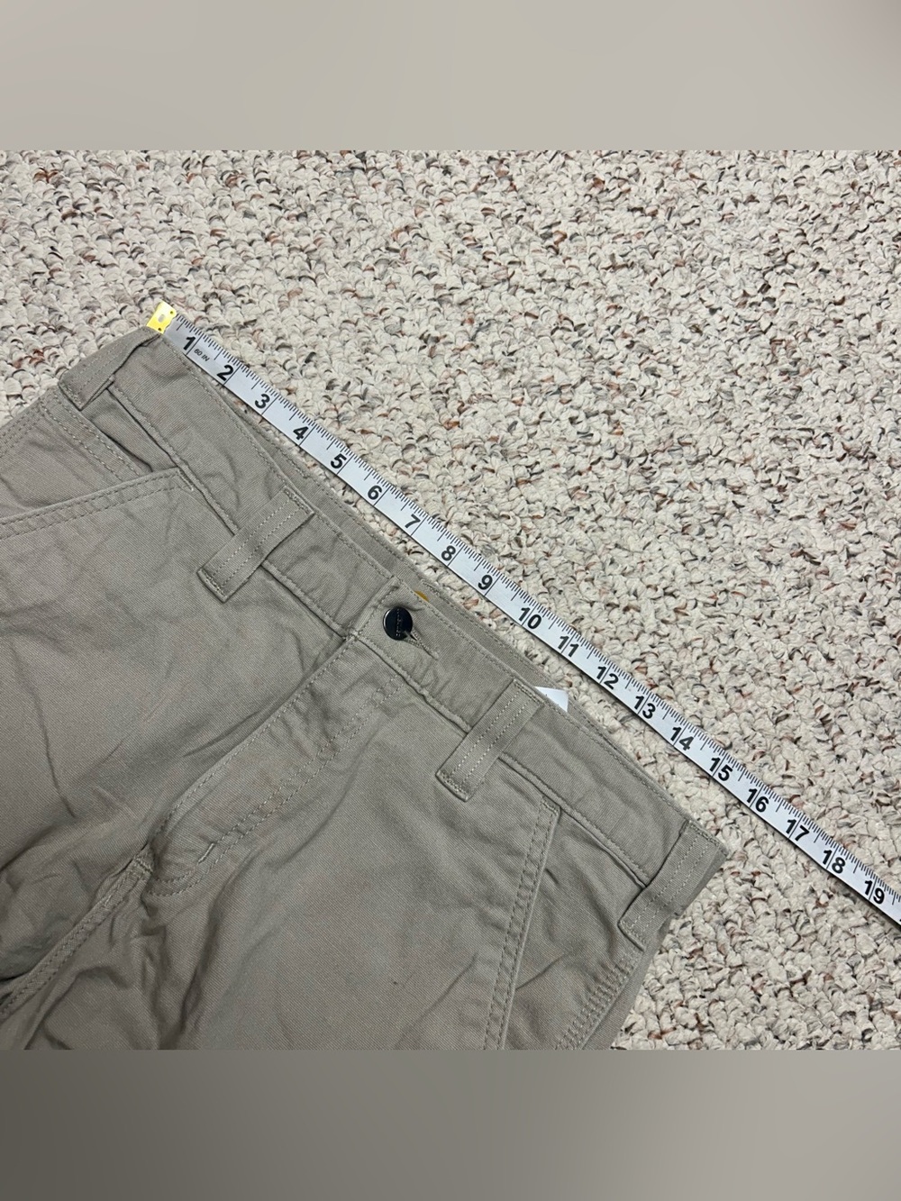 Carhartt Rigby Canvas Short 32x10 Tan Utility Pocket Relaxed Stretch Relaxed Fit - Picture 4 of 6
